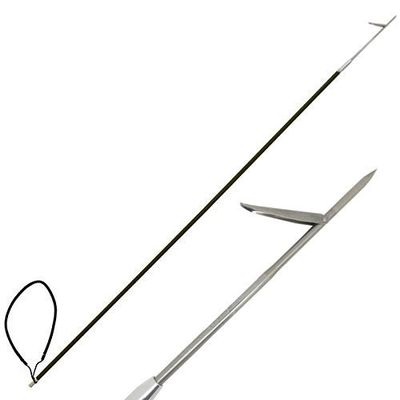 Scuba Choice Carbon Fiber 7' One Piece Spearfishing Pole Spear w/Single Prong Flopper, Black