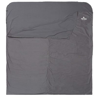 Teton Mammoth Cotton Sleeping Bag Liner; A Clean Sheet Set Anywhere You Go; Perfect for Travel, Camping, and Anytime Youre Away from Home Overnight; Machine Washable, Black, 91" x 58"
