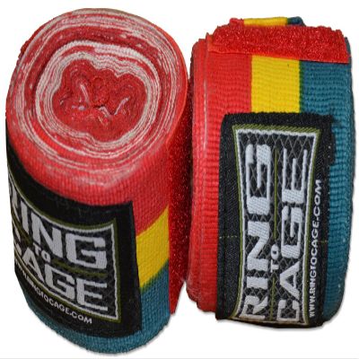 RING TO CAGE Handwraps Mexican Style Stretchable- Green/Yellow/Red - 180" Long