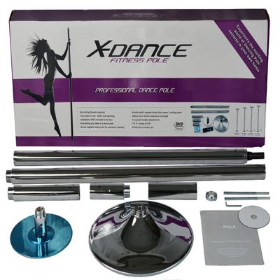 X-Dance Portable Fitness Exercise Spinning and Stationary Chrome Pole Dance 45mm
