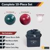 Hathaway Bocce Ball Set - Includes 8 3.5" Resin Bocce Balls, a 1.5" Pallino Ball, Official Rule Book, & Nylon Carrying Bag - Basic Bocce Ball Game Set for Beach Outings, Backyards, & More view 3