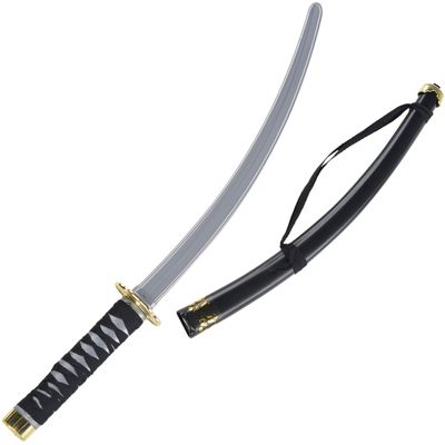Plastic Ninja Sword 29" (Pack of 1) - Sleek Silver & Black Plastic - Realistic Design for Costume & Play for Kids & Adults
