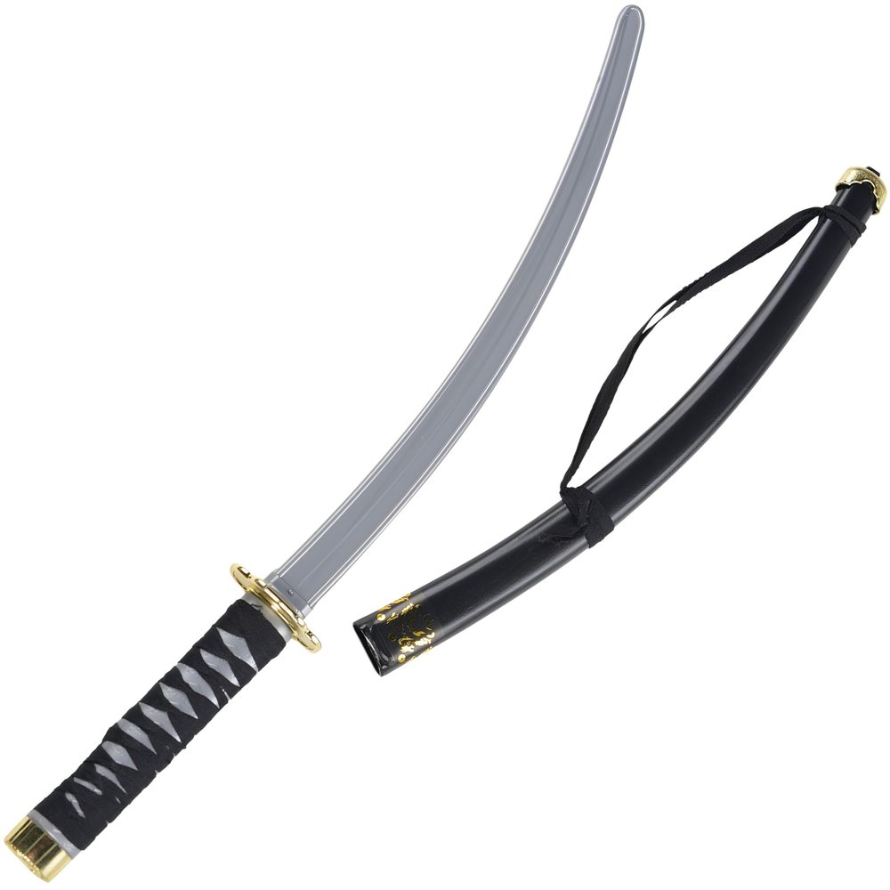 Plastic Ninja Sword 29" (Pack of 1) - Sleek Silver & Black Plastic - Realistic Design for Costume & Play for Kids & Adults
