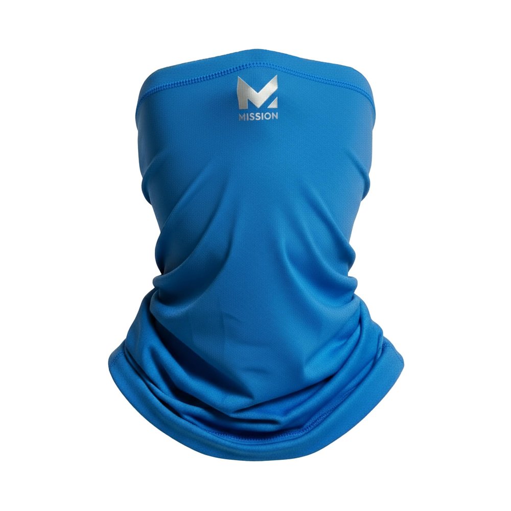 MISSION Cooling Neck Gaiter 12+ Ways to Wears, Face Mask, UPF 50, Cools When Wet- Blue