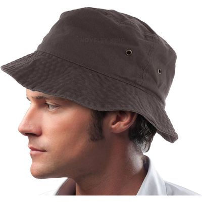 DS Mens 100% Cotton Fishing Hunting Summer Bucket Cap Hat (L/XL, Dark Brown)