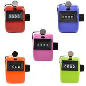 Saitec Hot New Assorted Color Handheld Tally Counter 4 Digit Display Mechanical Palm Clicker Counter Golf Pitch for Lap/Sport/Coach/School/Event (Pack of 5)