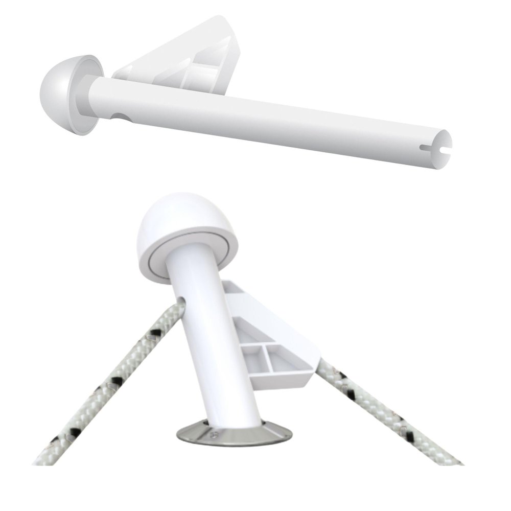 DL Fender Rod Holder For Boat Fenders - Effortless Fender Management With Versatile Boat Docking Tool - Multifunctional Fender Adjuster Holder Also Doubles as Boarding and Exiting Handle - White