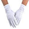 JISEN Men Police Formal Tuxedo Honor Guard Parade White Nylon Cotton Gloves 26cm view 1