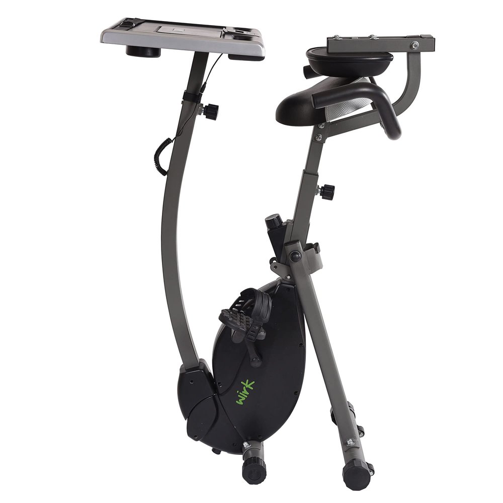 Stamina Wirk Ride Exercise Bike - Foldable Fitness Bike with Workstation and Standing Desk - Stationary Bike for Home Workout - Up to 250 Weight Capacity