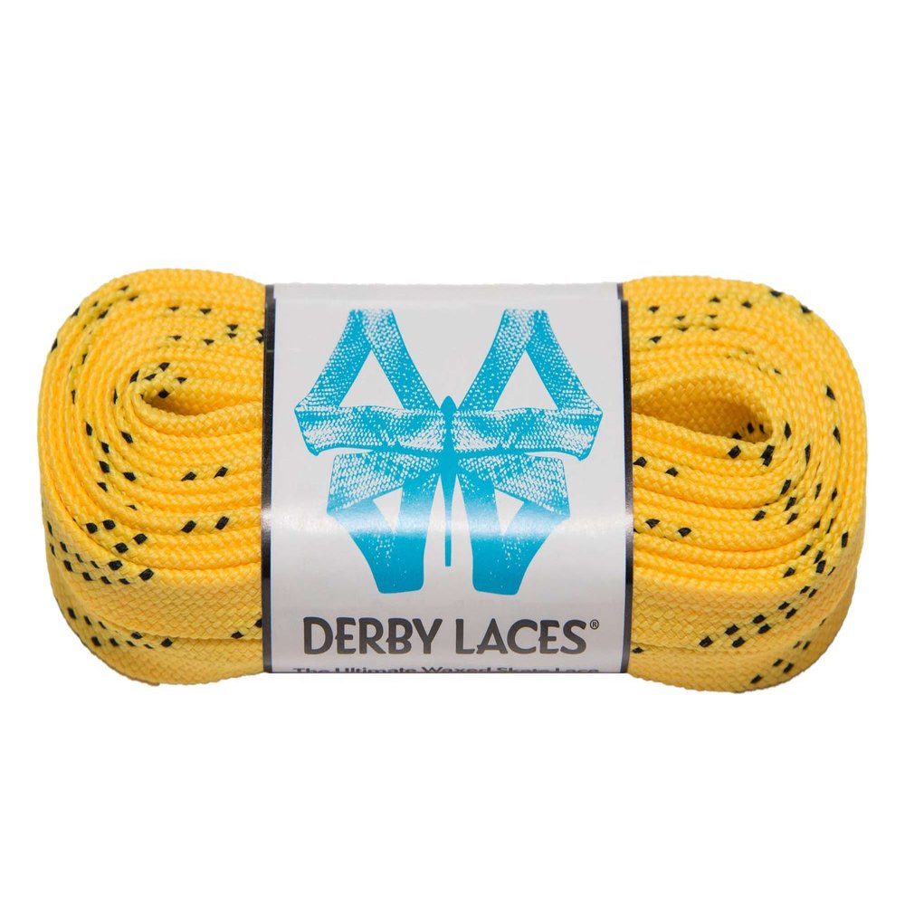 Derby Laces Yellow 84 Inch Waxed Skate Lace for Roller Derby, Hockey and Ice Skates, and Boots