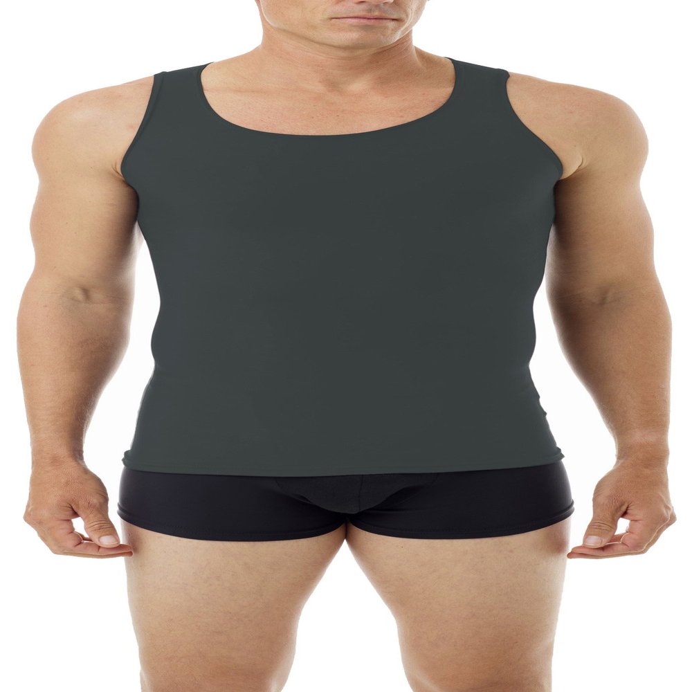 Underworks Mens Microfiber Compression Tank, Medium, DkGrey