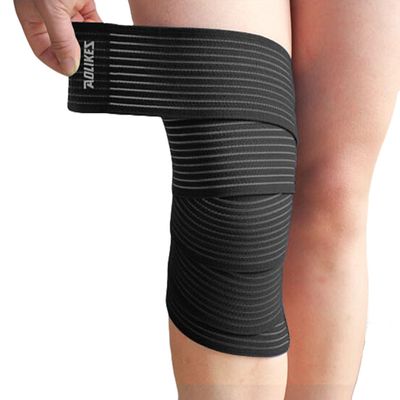 Sports Knee Wraps Avoid Injury Single Power Knee Wrap 180CM (Black)