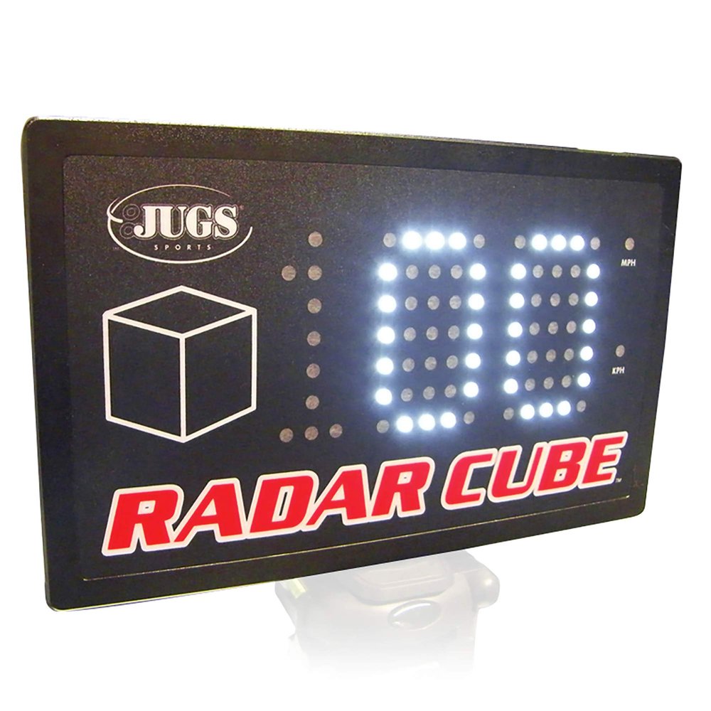 Jugs Radar Cube  Sports Radar. Clock speeds from 32 mph100+ mph. Large Bright 3'' LED Numbers. Portable Compact Design.