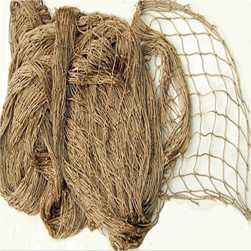 Ghillie Suits Knotted Netting - Camo Netting to Customize, Hunting Gear, Camouflage Netting Used by Outdoor Enthusiasts for Climbing, Hunting or Fishing - 4' X 5' with 1"x1" Holes, Tan