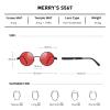 MERRY'S Gothic Steampunk Sunglasses for Women Men Round Lens Metal Frame S567(Black&Red, 46) view 2