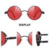 MERRY'S Gothic Steampunk Sunglasses for Women Men Round Lens Metal Frame S567(Black&Red, 46) view 3