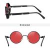 MERRY'S Gothic Steampunk Sunglasses for Women Men Round Lens Metal Frame S567(Black&Red, 46) view 4