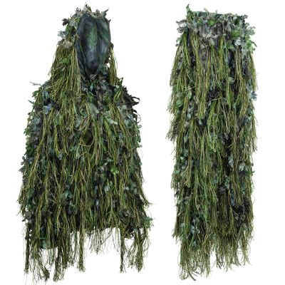 North Mountain Gear Hybrid Ghillie Suit For Men - Lightweight Hunting Airsoft Camouflage - Woodland Green - Medium/Large