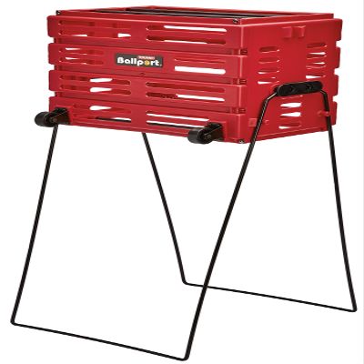 Tourna Ballport Deluxe Tennis Ball Hopper with Wheels - Red