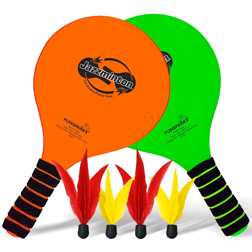 Funsparks Paddle Ball Jazzminton Game - All-Season Indoor/Outdoor Racquet Game for Active Play