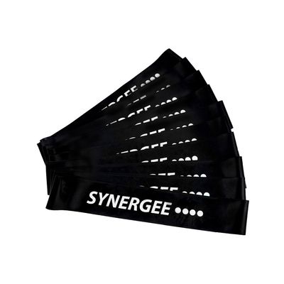Synergee 10 Pack Mini Band Resistance Loop Exercise Bands Black X-Heavy Resistance