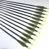 Shiny Black 12 TigerStreak 30" Premium Fiberglass Hunting/Target Arrows with Replaceable Screw-In Stainless Steel Field Point view 1