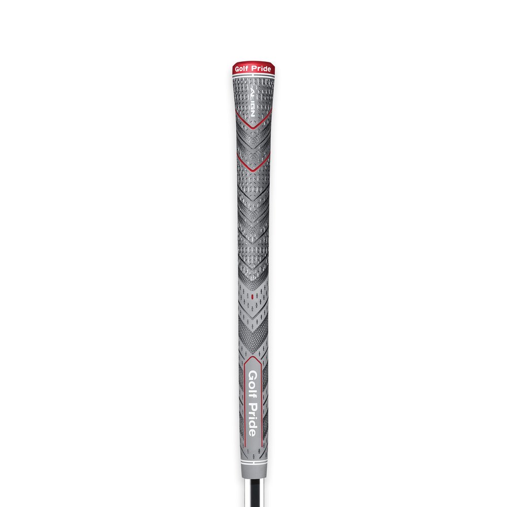 Golf Pride MCC Plus4 ALIGN Golf Club Grip - All-Weather Hybrid Grip with Raised Ridge Technology & Larger Lower Hand - Brushed Cotton Cord & Pebbled Texture - Midsize - 1 Pack