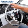 Stainless Steel Boat Steering Wheel 3 Spoke 13-1/2" Dia, with 5/8" -18 Nut and Turning Knob for Seastar and Verado view 2