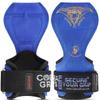 Cobra Grips PRO Weight Lifting Gloves - Heavy Duty Straps Alternative to Power Lifting Hooks for Deadlifts with Built-in Adjustable Neoprene Padded Wrist Wrap Support (PRO Blue Leather) view 1