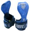 Cobra Grips PRO Weight Lifting Gloves - Heavy Duty Straps Alternative to Power Lifting Hooks for Deadlifts with Built-in Adjustable Neoprene Padded Wrist Wrap Support (PRO Blue Leather) view 2