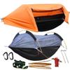 Patent Camping Hammock with Mosquito Net and Rainfly Cover, orange/grey view 1
