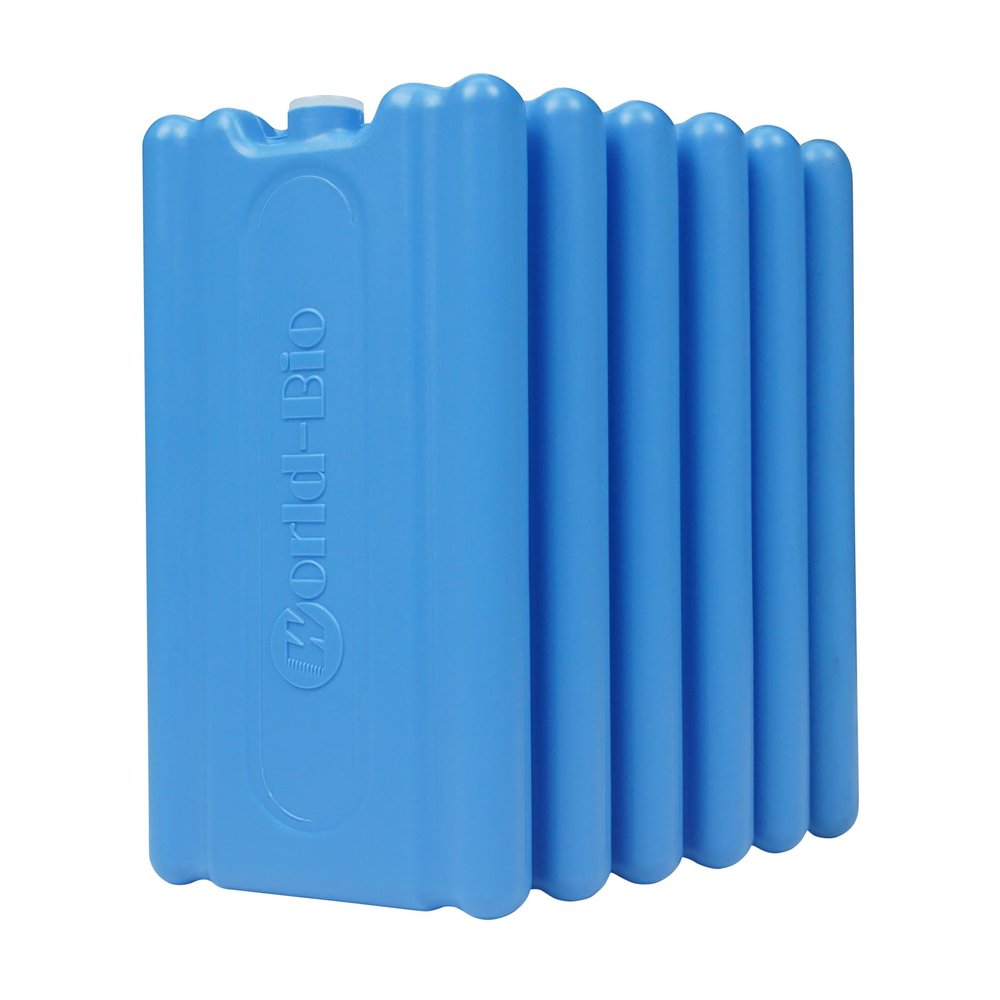 WORLD-BIO Reusable Ice Packs for Lunch Boxes & Coolers, Leakproof Quick Freeze Cold Packs for Picnics, Beach, Camping, Work - Long Lasting to Keep Drinks Cold (Thin Ice Packs 6 Pcs)