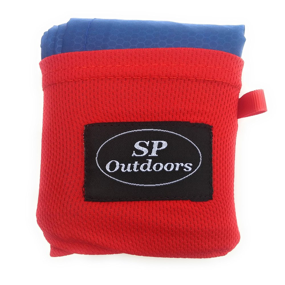 SP Outdoors Pocket Blanket with Corner Pockets, Perfect Ground Sheet for Hiking, Camping, or Picnic, Water Resistant, Measures 44"X63", Weighs just 3.7 oz.