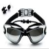 KXCFCYS Swimming Goggles with Earplug No Leaking Anti Fog UV Protection Adjustable Strap Adjustable for Men Women Youth Kids (Black) view 1