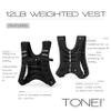 Tone Fitness Black Weighted Vest, 12 Lbs view 3