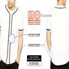 Hat and Beyond Mens Baseball Button Down Jersey (Small, 01up01_Burgundy/White) view 4