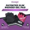 WAGs Flex Wrist Assured Gloves - Workout Gloves with Patented Slim Gel Pad and Absorbent Inner Liner, for Women & Men, Yoga & Pilates, Large view 2