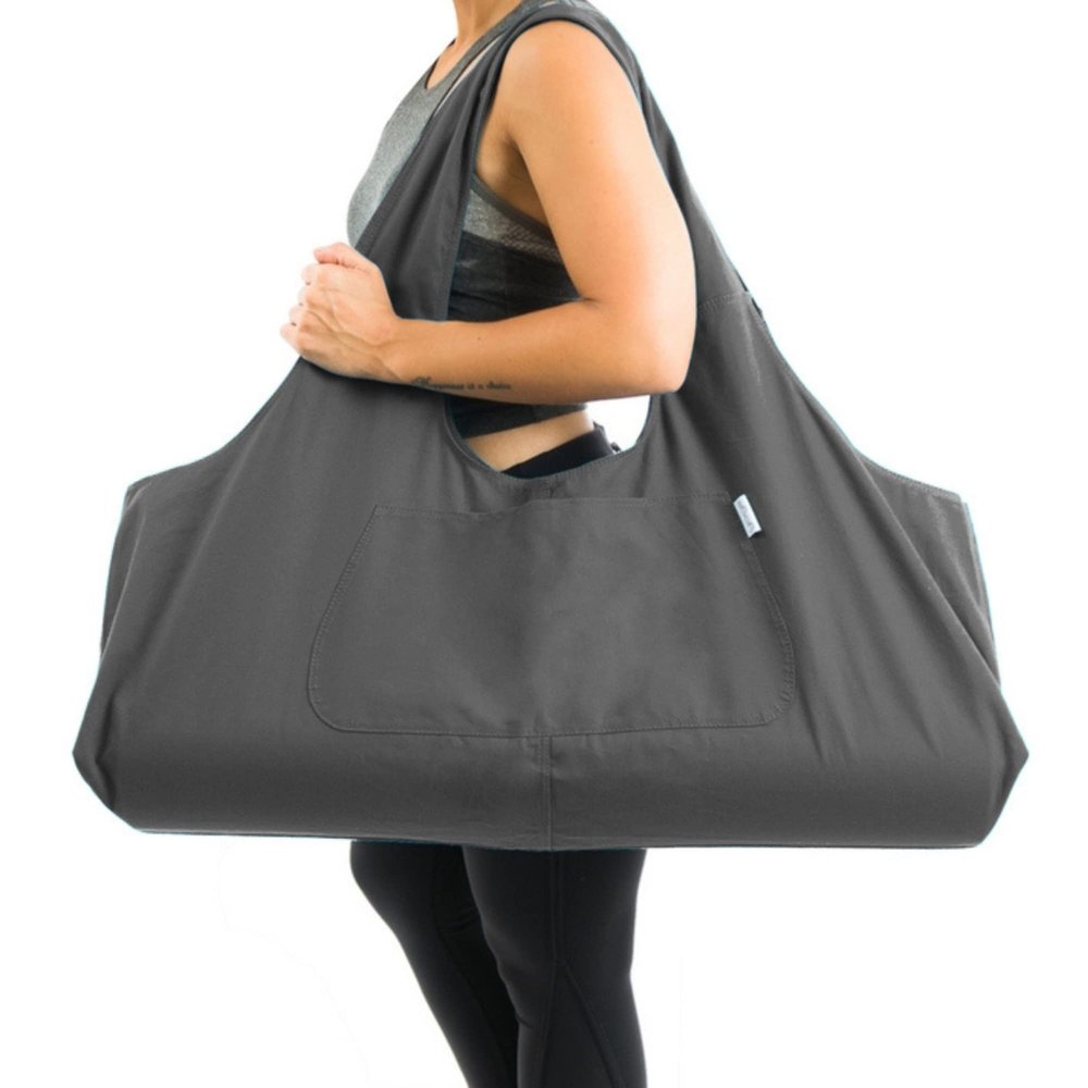 Yogiii Yoga Mat Bag | The ORIGINAL YogiiiTotePRO | Large Yoga Mat Bag or Yoga Mat Carrier with Side Pocket | Yoga Bag Fits Most Size Mats (Ash Gray)