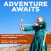 Adventure Awaits - 2-Pack Handmade Wooden Bow and Arrow Set - 20 Wood Arrows and 2 Quivers - for Outdoor Play view 3