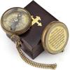 God is My Guide Brass Compass Gift with Display Box - Engraved Scripture Prayer Compass Religious Gift for Men & Women - Baptism, Confirmation, Communion Compass for Boys Graduation Gift (Aged Brass) view 1