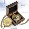 God is My Guide Brass Compass Gift with Display Box - Engraved Scripture Prayer Compass Religious Gift for Men & Women - Baptism, Confirmation, Communion Compass for Boys Graduation Gift (Aged Brass) view 2