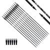 TIGER ARCHERY 30Inch Carbon Arrow Practice Hunting Arrows with Removable Tips for Compound & Recurve Bow(Pack of 12) (Black White) view 1