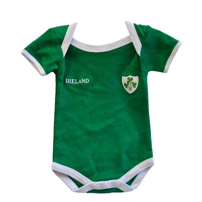 Lansdowne Green Ireland Rugby Vest Designed With A Small Ireland Print and Shamrock Badge, 0-6 Months