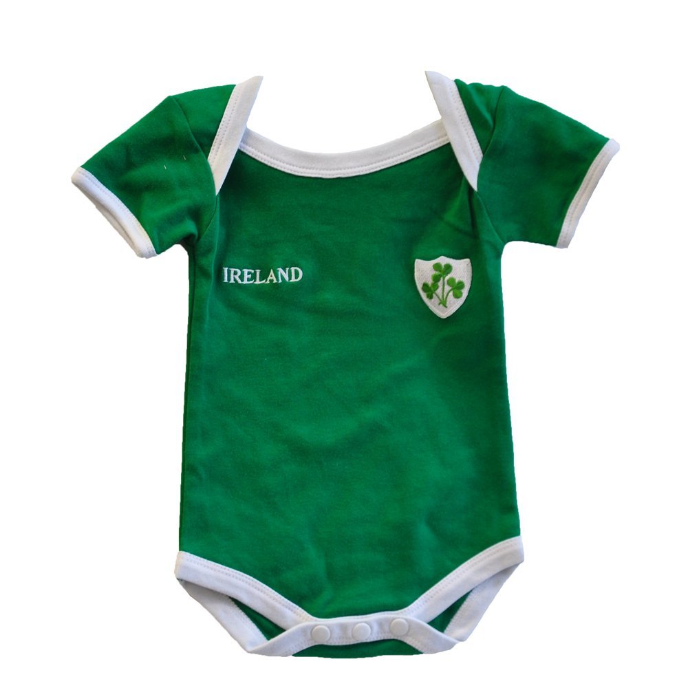 Lansdowne Green Ireland Rugby Vest Designed With A Small Ireland Print and Shamrock Badge, 0-6 Months