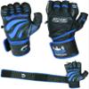 Elite Leather Gym Gloves with Built in 2" Wide Wrist Wraps Grip & Design for Weightlifting Power Lifting Bodybuilding & Strength Training Workout Exercises (Blue, Large) view 2