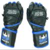 Elite Leather Gym Gloves with Built in 2" Wide Wrist Wraps Grip & Design for Weightlifting Power Lifting Bodybuilding & Strength Training Workout Exercises (Blue, Medium) view 3