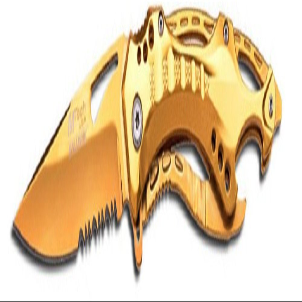 MASTER CUTLERY MT-A705GD 4.5" Gold Titanium Coated Folder with Bottle and Glass Breaker