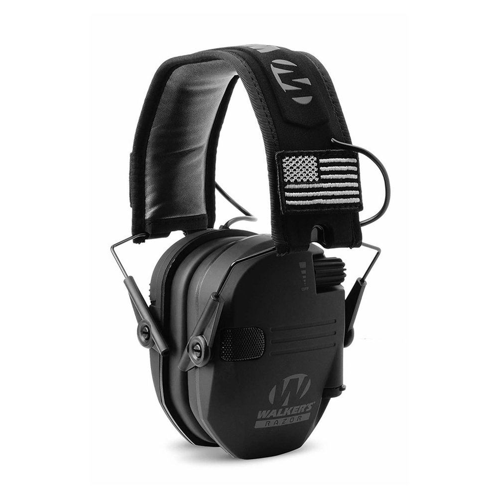 Walker's GWP-RSEMPAT Razor Slim Electronic Muff - Black Patriot