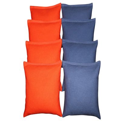 BackYardGamesUSA Set of 8 Cornhole Bags Pick Your 2 Colors! Regulation Size Handmade! (Royal Blue/Orange)