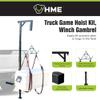 HME Truck Hitch Game Hoist Complete Kit with Winch and Gambrel, 400 lb Capacity - Hunting Game Skinning and Cleaning Accessory with 360-Degree Swivel Shaft and Adjustable Height view 2